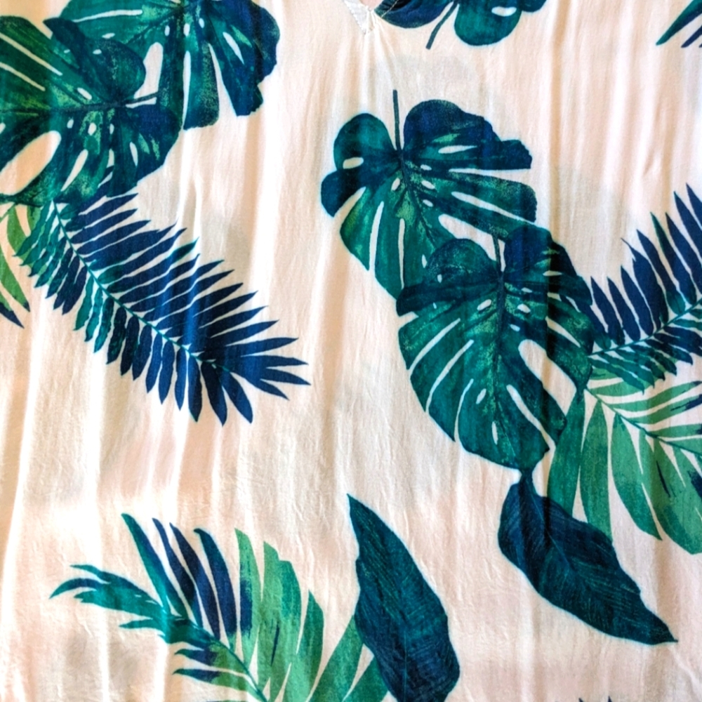 Botanical Print Split Neck Blouse - image 4